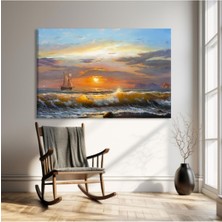 Tosbart Gemideki Kaptan Günbatımı Kanvas Tablo