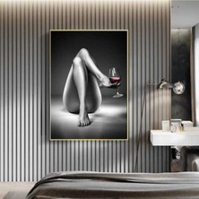 Tosbart Dekoratif Women & Wine Kanvas Tablo