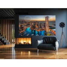Tosbart Dekoratif Modern Dubai Şehir City Manzarası Emlak Mimarlık Ofisleri Salon Kanvas Tablo