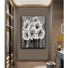 Tosbart Dekoratif Tablonuz Dekoratif Modern Şık Çiçek Kanvas Tablo Dikey E22