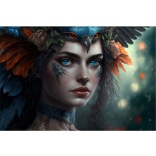 Tosbart Fantastık Kadın Yüzü Kanvas Tablo