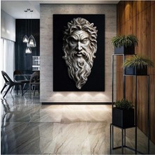 Tosbart Zeus Şimşek Tanrısı Heykel Modern Sanat Yunan Mitolojisi Mermer Kanvas Tablo