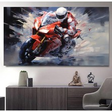 Tosbart Hız Yapan Hd Motorcu Kanvas Tablo