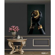 Tosbart Gold Bilezik Ve Siyahi Eller Kanvas Tablo Salon Oturma Yatak Odası Cafe Için Duvar Dekoru