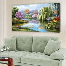 Tosbart Yağlı Boya Görünümlü Doğa Manzaralı - Kanvas Tablo 60x120cm-Hykvs-420