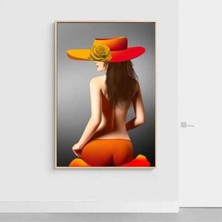 Tosbart Dekoratif Woman & Orange Kanvas Tablo