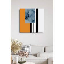 Tosbart Kanvas Tablo Baskılı Soyut Geometrik Şekiller Ve Balıklar Ev Ofis Otel Dekor Tablo