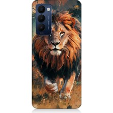 Teknomeg Tecno Camon 18 Uyumlu Aslan Portresi  Desenli Silikon Kılıf
