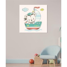 Tosbart Dekoratif Çocuk Odası Sailor Teddy Bear Duvar Kanvas Tablo