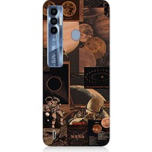 Teknomeg Tecno Spark 7 Pro Uyumlu Uzay Posterleri  Desenli Silikon Kılıf
