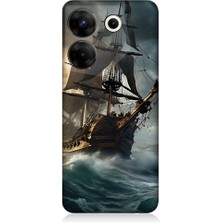 Teknomeg Tecno Camon 20 Pro 5g Uyumlu Yelkenli Gemi  Desenli Silikon Kılıf