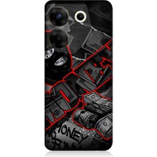 Teknomeg Tecno Camon 20 Pro 5g Uyumlu Pembe Ağaç  Desenli Silikon Kılıf