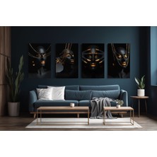 Tosbart Afrikalı Kadın Women Gold Makyajlı Hd Kanvas Tablo Ev Ofis Şıklık Katın