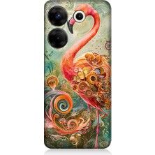 Teknomeg Tecno Camon 20 Pro 5g Uyumlu Renkli Flamingo  Desenli Silikon Kılıf