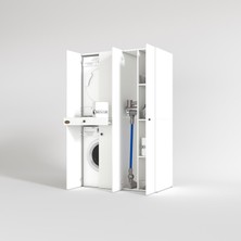 Kenzlife çamaşır-kurutma makinesi dolabı şahrur sağ byz 187*120*60 çekmeceli banyo