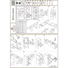 Kenzlife çamaşır-kurutma makinesi dolabı şahrur sağ byz 187*120*60 çekmeceli banyo