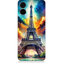 Teknomeg Tecno Camon 19 Pro Uyumlu Renkli Eiffel  Desenli Silikon Kılıf