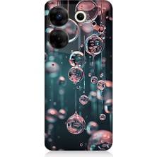 Teknomeg Tecno Camon 20 Pro 4g Uyumlu Cam Baloncuklar  Desenli Silikon Kılıf