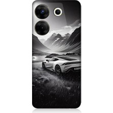 Teknomeg Tecno Camon 20 Pro 5g Uyumlu Dağ Yolunda Araba  Desenli Silikon Kılıf
