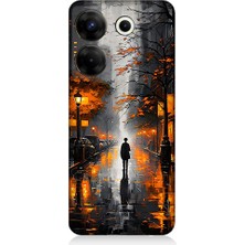 Teknomeg Tecno Camon 20S Pro Uyumlu Gece Yalnızlığı  Desenli Silikon Kılıf