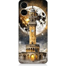 Teknomeg Tecno Camon 19 Pro Uyumlu Saat Kulesi  Desenli Silikon Kılıf