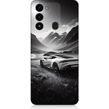 Teknomeg Tecno Spark 8c Uyumlu Dağ Yolunda Araba  Desenli Silikon Kılıf