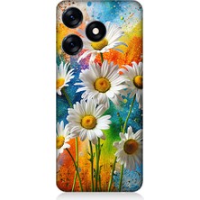 Teknomeg Tecno Spark 10 Uyumlu Papatya Bahçesi  Desenli Silikon Kılıf