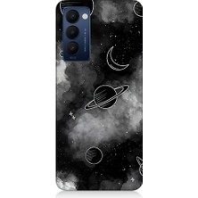 Teknomeg Tecno Camon 18 Uyumlu Uzay ve Bulutlar  Desenli Silikon Kılıf