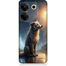 Teknomeg Tecno Camon 20 Pro 5g Uyumlu Yağmurlu Sokak  Desenli Silikon Kılıf