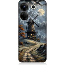 Teknomeg Tecno Camon 20 Pro 4g Uyumlu Yel Değirmeni  Desenli Silikon Kılıf