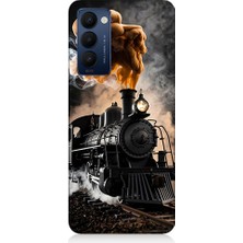 Teknomeg Tecno Camon 18 Uyumlu Kara Tren  Desenli Silikon Kılıf