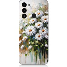 Teknomeg Tecno Spark 8c Uyumlu Papatya Buketi  Desenli Silikon Kılıf