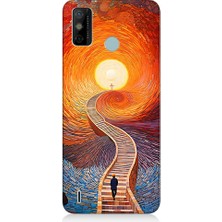 Teknomeg Tecno Spark 6 Go Uyumlu Işıklı Yol  Desenli Silikon Kılıf