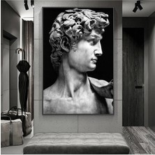 Tosbart Michelangelo Heykel Görünümlü Kanvas Tablo