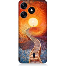 Teknomeg Tecno Spark 10 Uyumlu Işıklı Yol  Desenli Silikon Kılıf