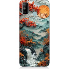 Teknomeg Tecno Spark 6 Go Uyumlu Turuncu Ağaç  Desenli Silikon Kılıf