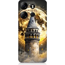 Teknomeg Tecno Spark Go 2023 Uyumlu Galata Kulesi  Desenli Silikon Kılıf