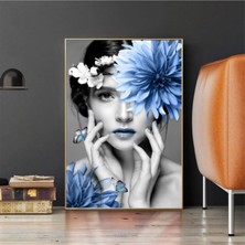 Tosbart Dekoratif Flowers Women Hd Baskı Kanvas Tablo