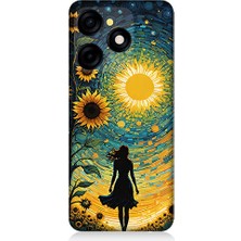 Teknomeg Tecno Spark 10C Uyumlu Güneş ve Ayçiçeği  Desenli Silikon Kılıf