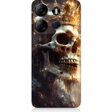 Teknomeg Tecno Spark Go 2023 Uyumlu Alevli Kafatası  Desenli Silikon Kılıf