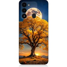 Teknomeg Tecno Spark 8c Uyumlu Altın Ağaç  Desenli Silikon Kılıf