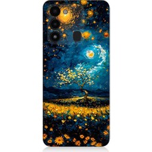 Teknomeg Tecno Spark 8c Uyumlu Yıldızlı Gece  Desenli Silikon Kılıf
