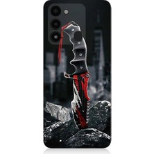 Teknomeg Tecno Spark 8c Uyumlu Kırmızı Bıçak  Desenli Silikon Kılıf