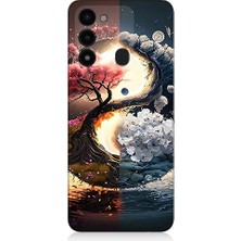 Teknomeg Tecno Spark 8c Uyumlu Yin Yang Ağaç  Desenli Silikon Kılıf
