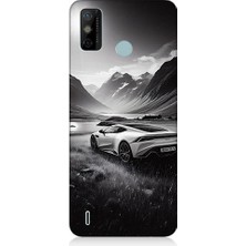 Teknomeg Tecno Spark 6 Go Uyumlu Dağ Yolunda Araba  Desenli Silikon Kılıf
