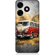 Teknomeg Tecno Spark 10C Uyumlu Klasik Minibüs  Desenli Silikon Kılıf