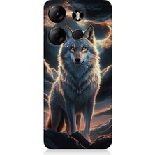 Teknomeg Tecno Spark Go 2023 Uyumlu Kurt ve Ay  Desenli Silikon Kılıf