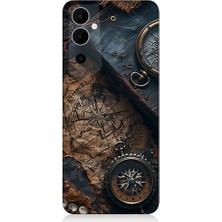 Teknomeg Tecno Pova Neo 2 Uyumlu Eski Harita  Desenli Silikon Kılıf