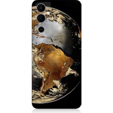 Teknomeg Tecno Pova 3 Uyumlu Altın Dünya  Desenli Silikon Kılıf