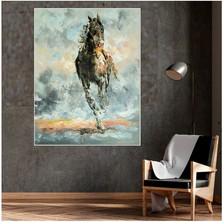 Tosbart Soyut Koşan At Kanvas Tablo Tablosu Dev Boyut Ev Salon Oda Büro Ofis Cafe Duvar Dekoru